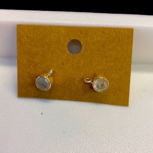 Moonstone stud earrings, Mounted in 925 sterling silver